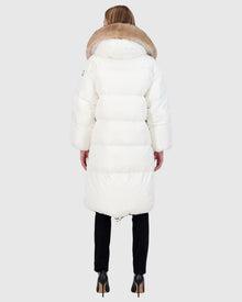 Après-Ski Jacket With Detachable Toscana Lamb Hood Trim | Ivory/Whiskey (V1)
