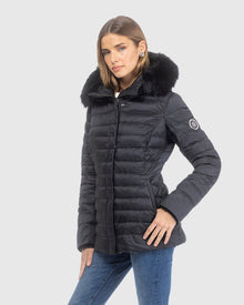 Après-Ski Jacket With Detachable Toscana Lamb Hood Trim | Black/Black (V2)