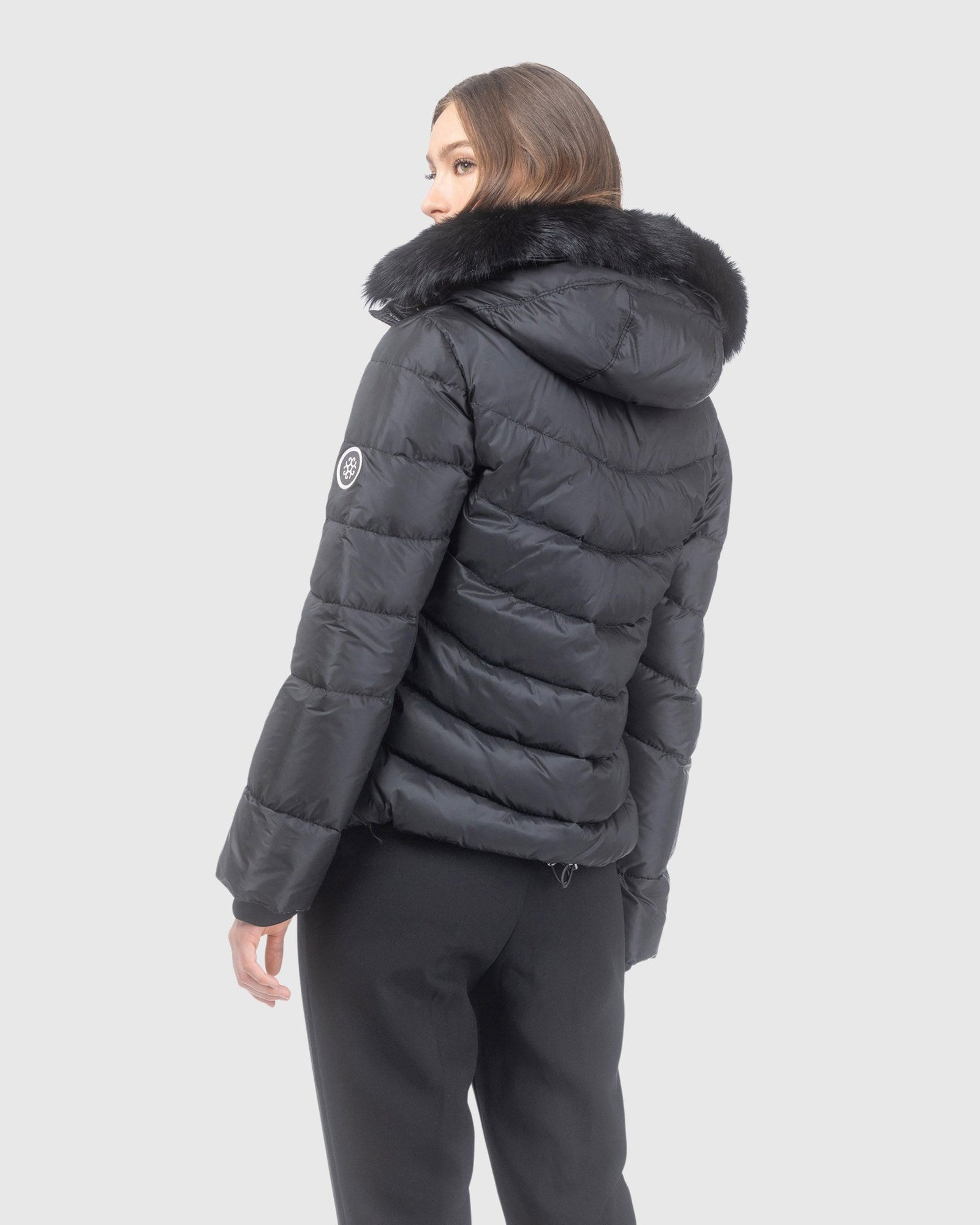 Après-Ski Jacket With Detachable Toscana Lamb Hood Trim | Black/Black (V6)