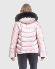 Après-Ski Jacket With Detachable Toscana Lamb Hood Trim | Pink/Black (V2)