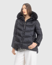 Après-Ski Jacket With Detachable Toscana Lamb Hood Trim | Black/Black (V10)