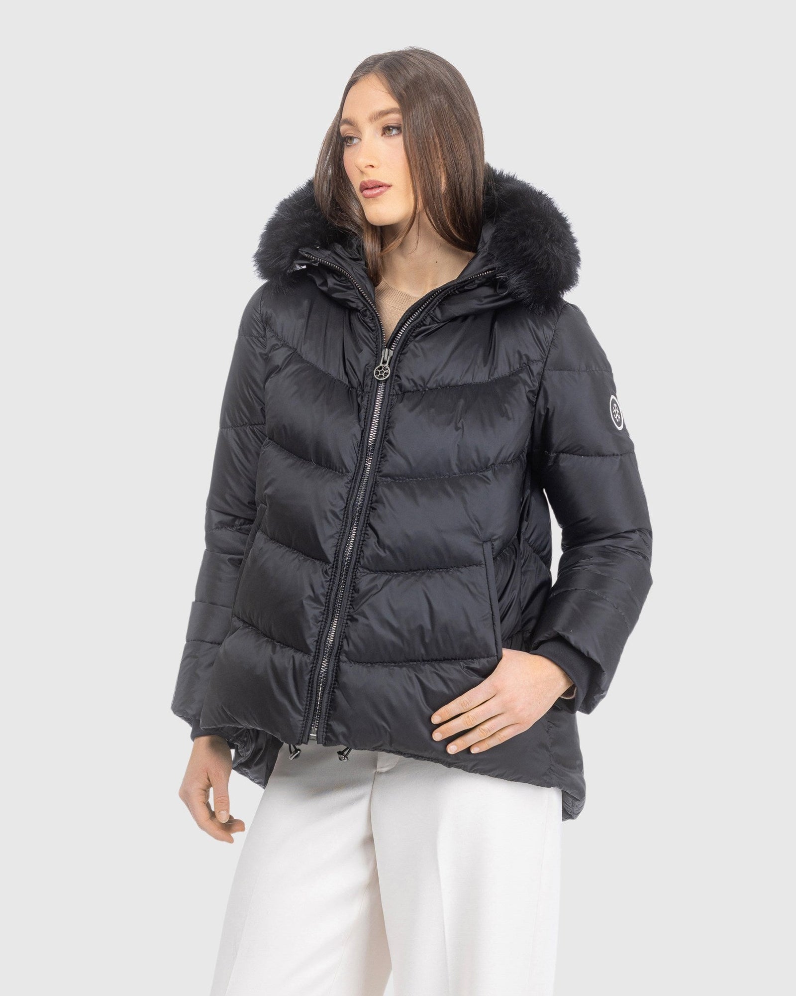 Après-Ski Jacket With Detachable Toscana Lamb Hood Trim | Black/Black (V10)