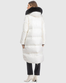 Après-Ski Jacket With Detachable Toscana Lamb Hood Trim | Ivory/Black (V5)