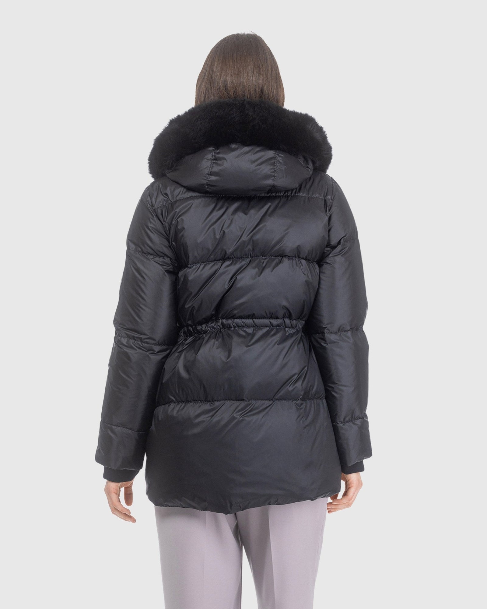 Après-Ski Jacket With Detachable Toscana Lamb Hood Trim | Black/Black (V19)
