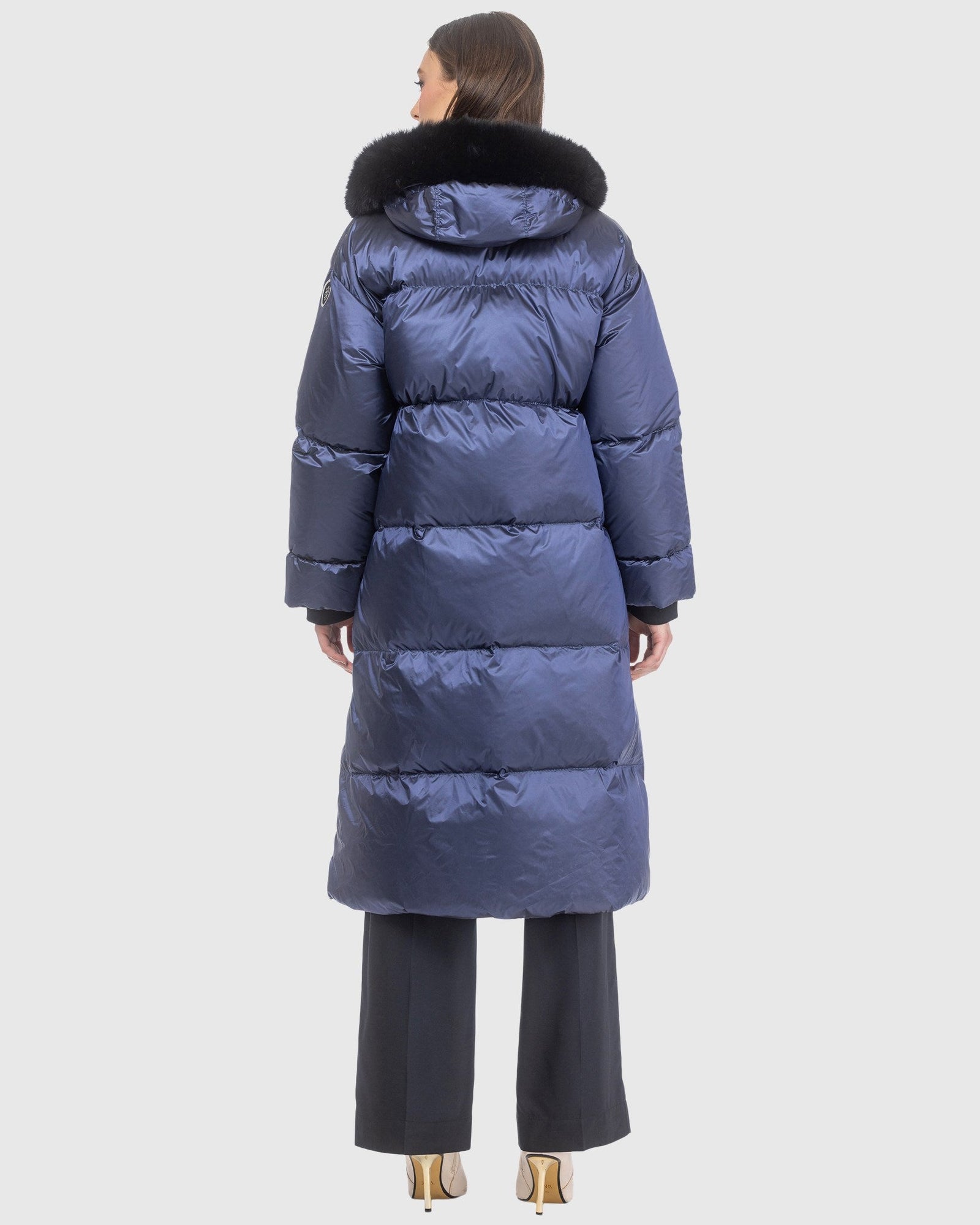 Après-Ski Jacket With Detachable Toscana Lamb Hood Trim | Ocean Blue/Black (V10)