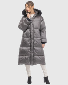 Après-Ski Jacket With Detachable Toscana Lamb Hood Trim | Greige/Black (V11)