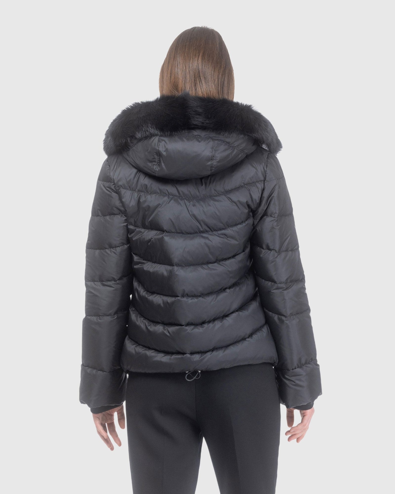Après-Ski Jacket With Detachable Toscana Lamb Hood Trim | Black/Black (V6)