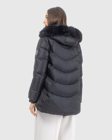 Après-Ski Jacket With Detachable Toscana Lamb Hood Trim | Black/Black (V10)