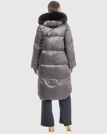 Après-Ski Jacket With Detachable Toscana Lamb Hood Trim | Greige/Black (V9)