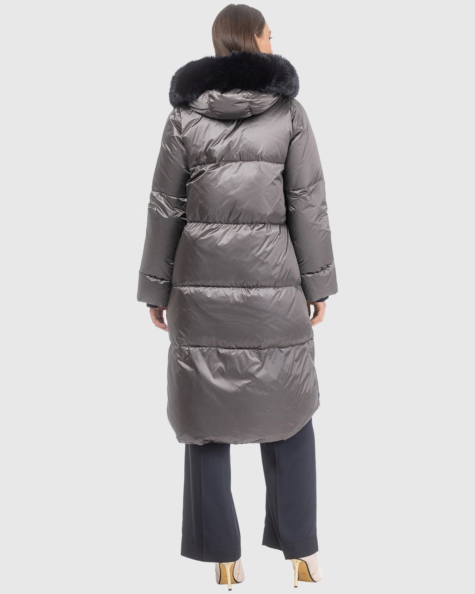 Après-Ski Jacket With Detachable Toscana Lamb Hood Trim | Greige/Black (V9)
