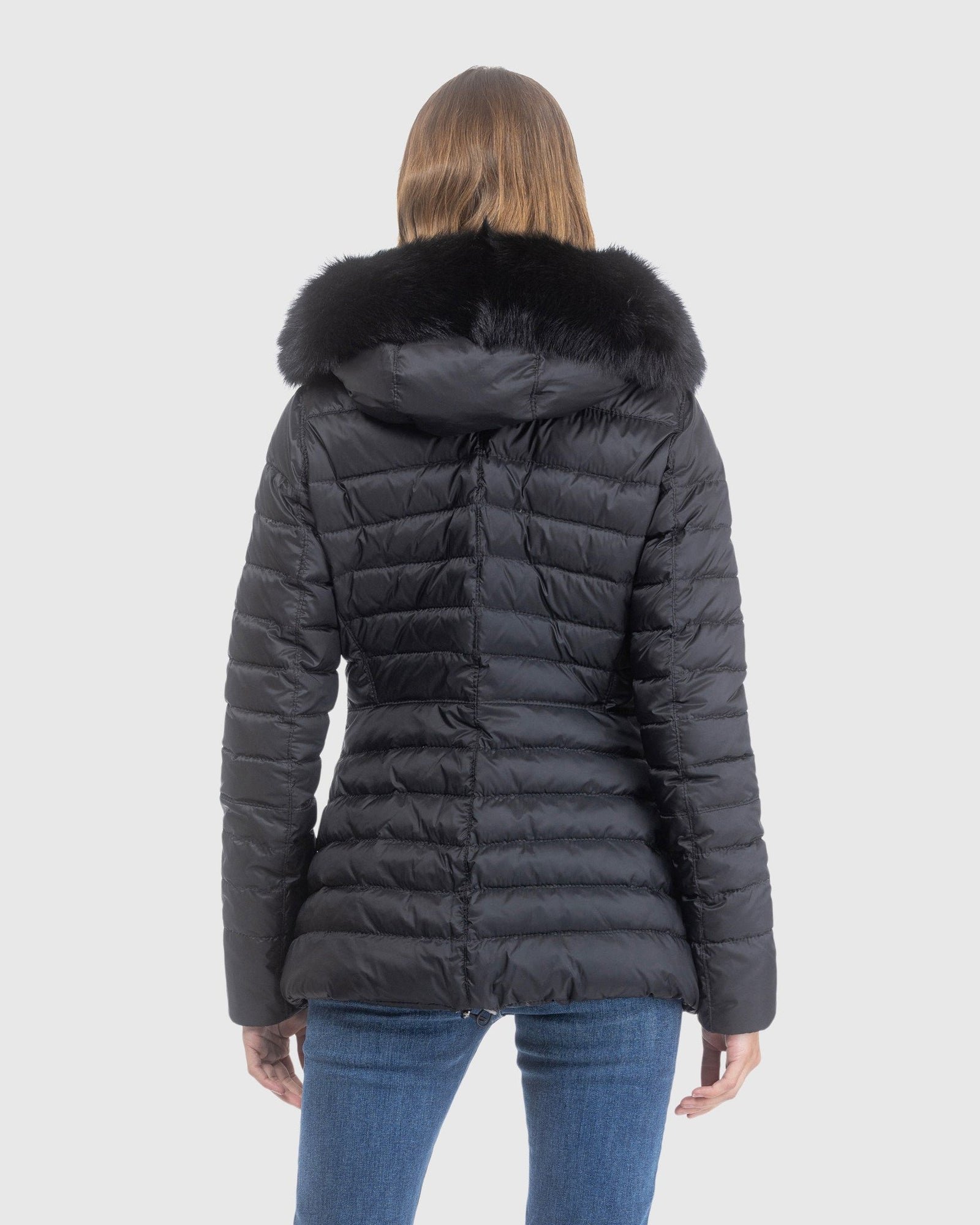 Après-Ski Jacket With Detachable Toscana Lamb Hood Trim | Black/Black (V2)