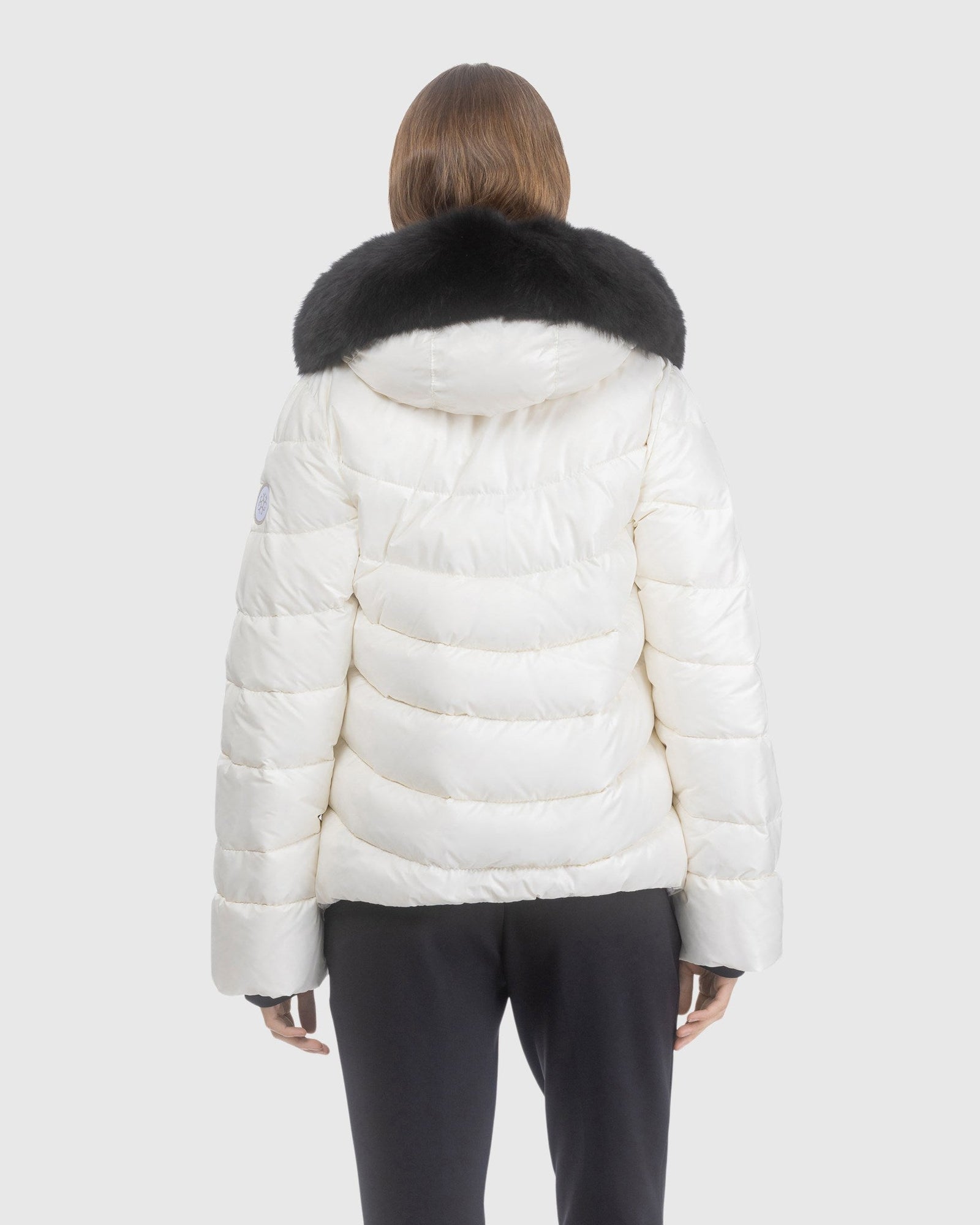 Après-Ski Jacket With Detachable Toscana Lamb Hood Trim | Ivory/Black (V3)