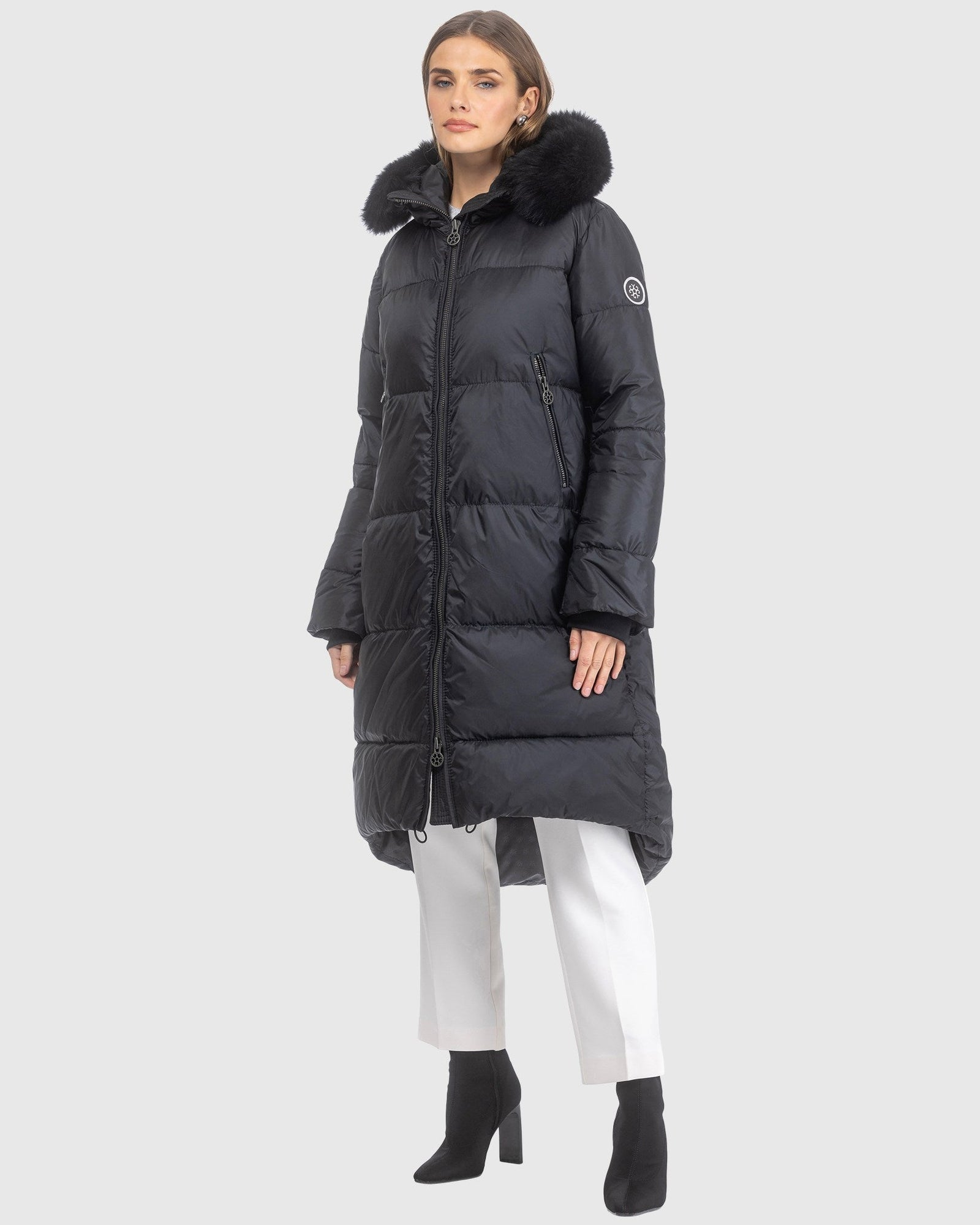 Après-Ski Jacket With Detachable Toscana Lamb Hood Trim | Black/Black (V11)