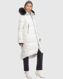 Après-Ski Jacket With Detachable Toscana Lamb Hood Trim | Ivory/Black (V5)
