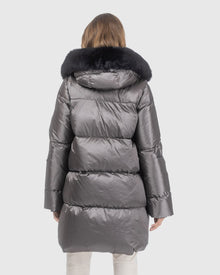 Après-Ski Jacket With Detachable Toscana Lamb Hood Trim | Greige/Black (V8)