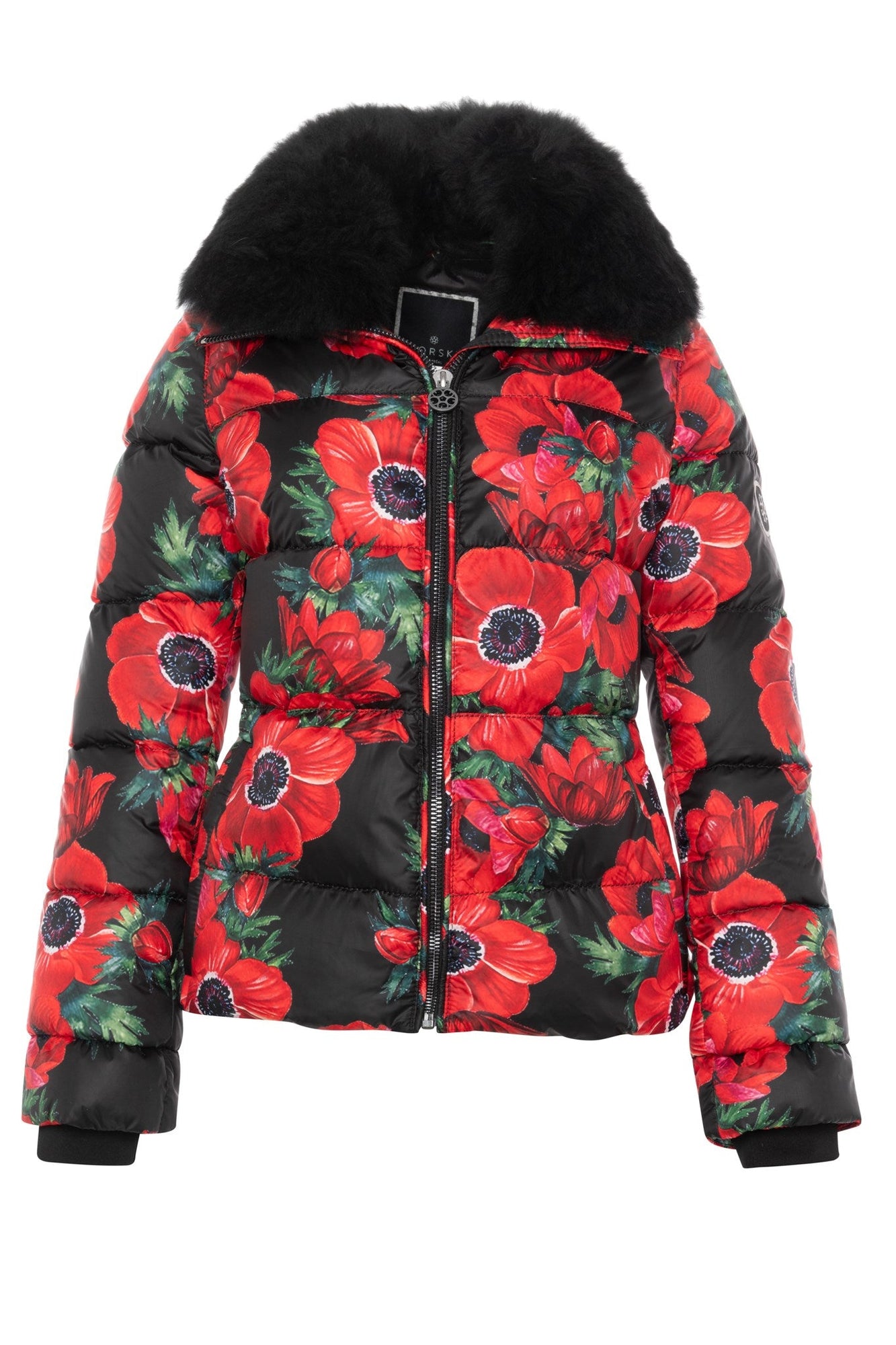 Après-Ski Jacket With Detachable Toscana Shearling Lamb Collar | Women | Black Poppy x Black