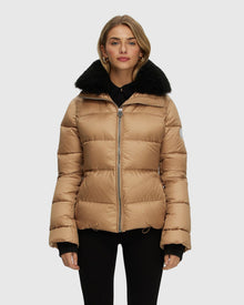 Après-Ski Jacket With Detachable Toscana Shearling Lamb Collar | Camel/Black