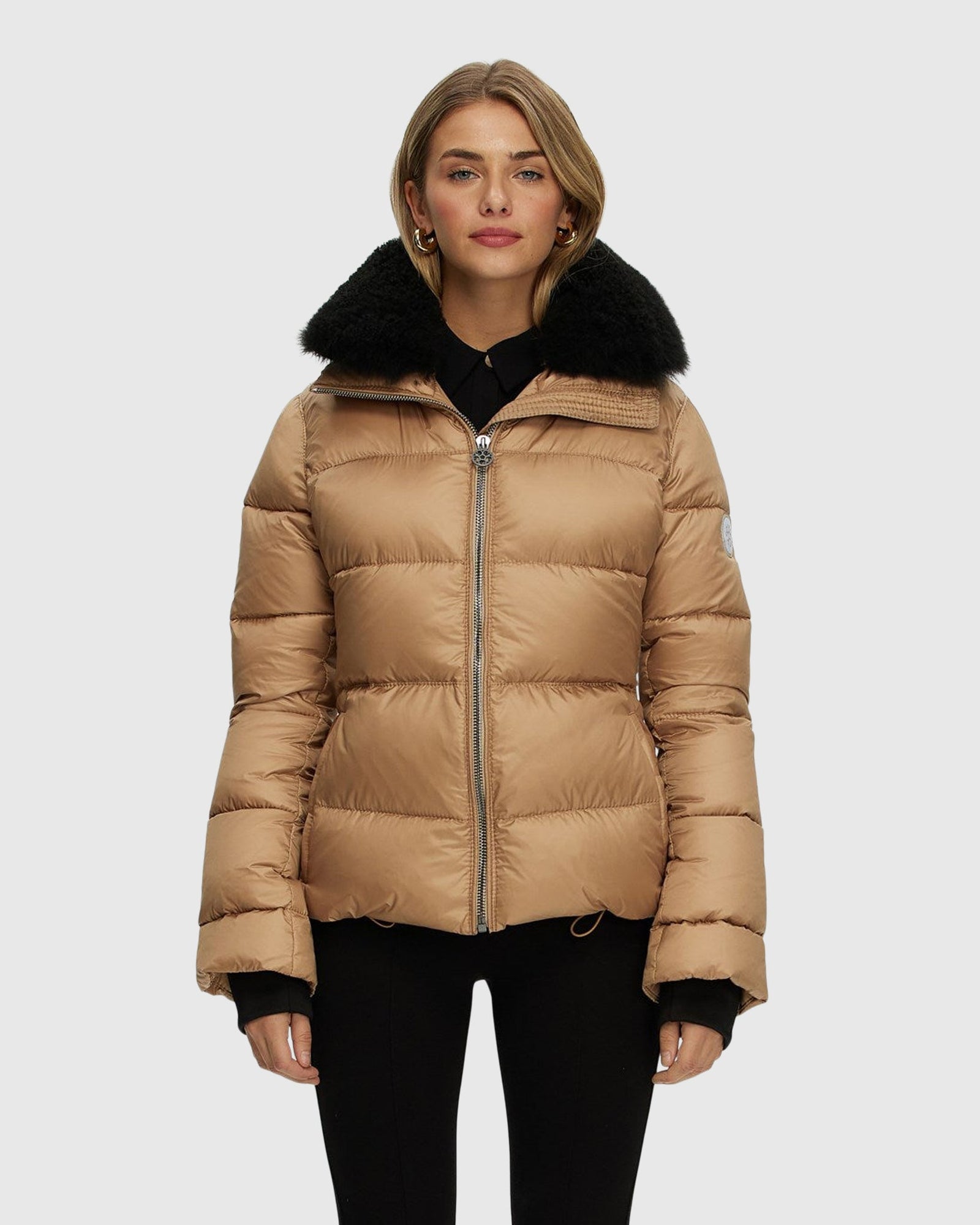 Après-Ski Jacket With Detachable Toscana Shearling Lamb Collar | Camel/Black