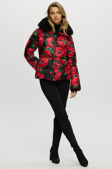 Après-Ski Jacket With Detachable Toscana Shearling Lamb Collar | Women | Black Poppy x Black