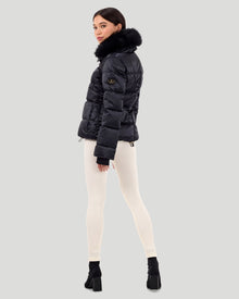 Après-Ski Jacket With Detachable Toscana Shearling Lamb Collar | Women | Black x Black (V2)