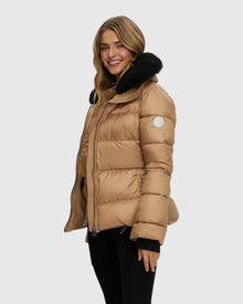 Après-Ski Jacket With Detachable Toscana Shearling Lamb Collar | Camel/Black