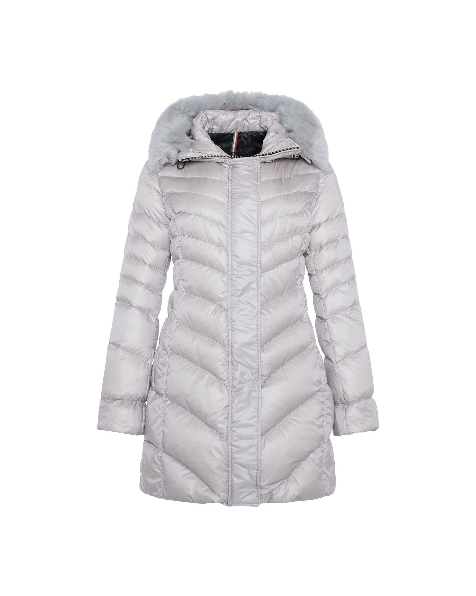 Après-Ski Jacket With Detachable Toscana Shearling Lamb Hood Trim | Gray/Gray (V1)