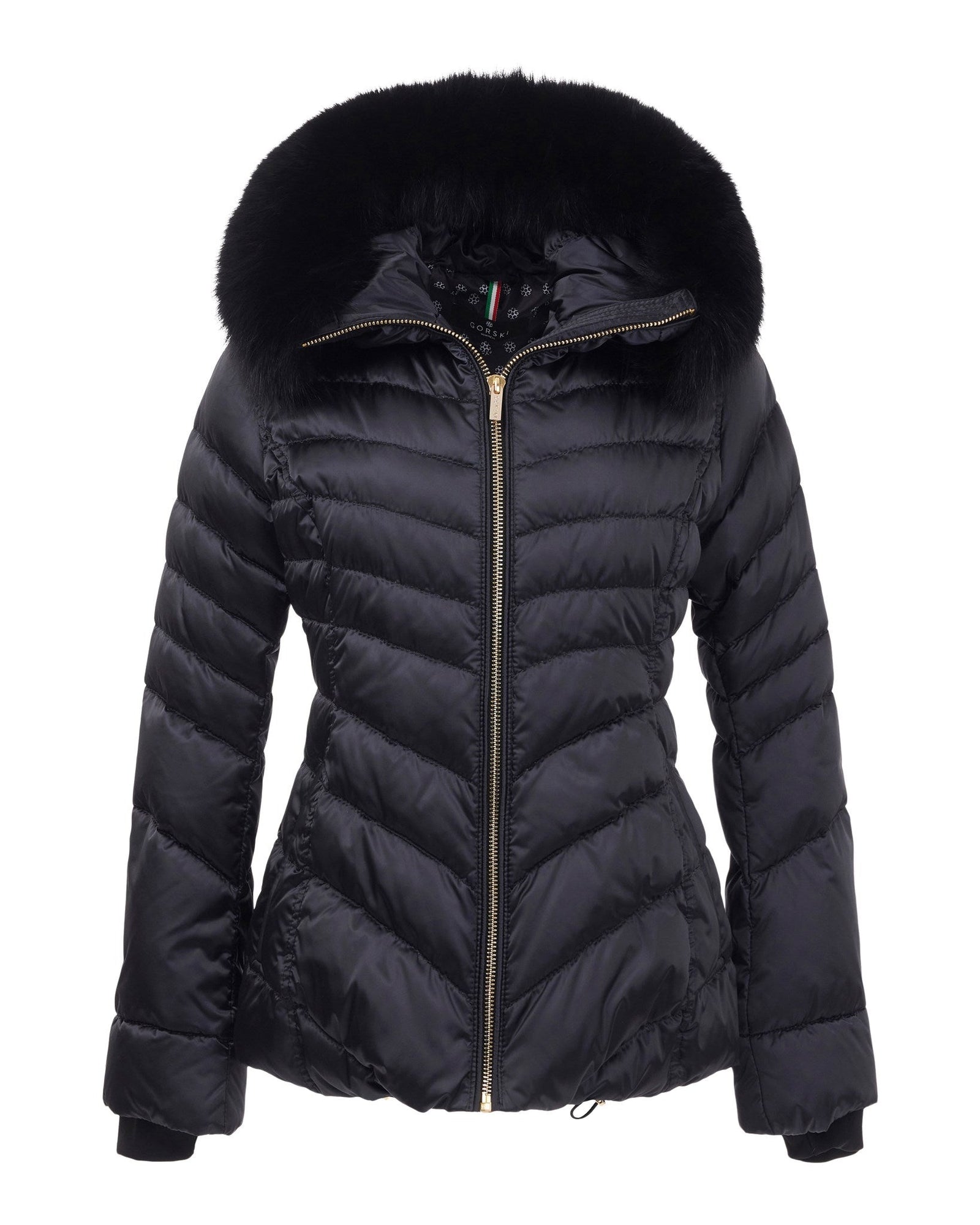 Après-Ski Jacket With Detachable Toscana Shearling Lamb Hood Trim | Women | Black x Black (V2)