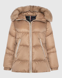 Après-Ski Jacket With Detachable Toscana Shearling Lamb Hood Trim | Camel/Whiskey (V2)