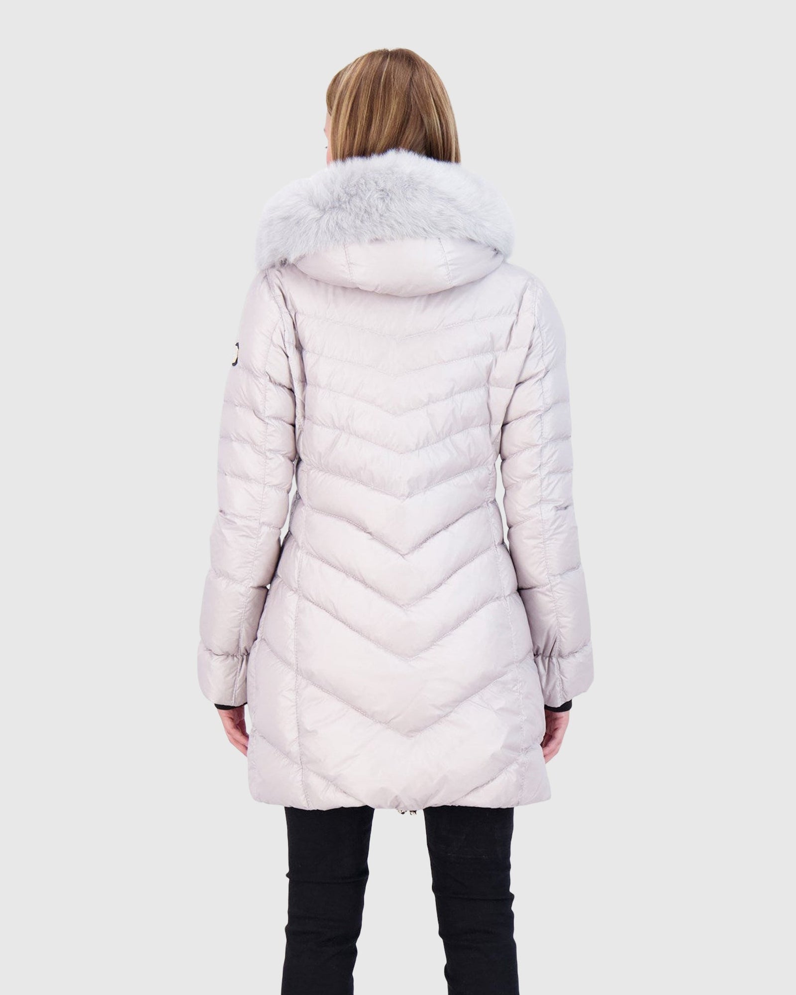 Après-Ski Jacket With Detachable Toscana Shearling Lamb Hood Trim | Gray/Gray (V1)