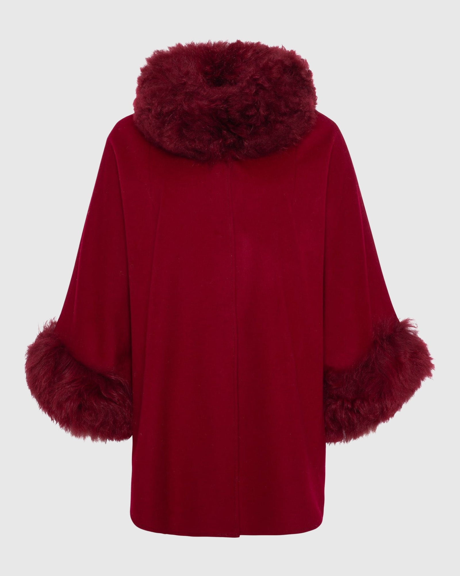 Cashmere & Wool Cape with Select Lamb Trim | Wine