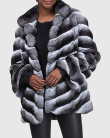 Chevron Chinchilla Jacket | Gray