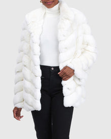 (PRE-ORDER) Chevron Chinchilla Jacket | White