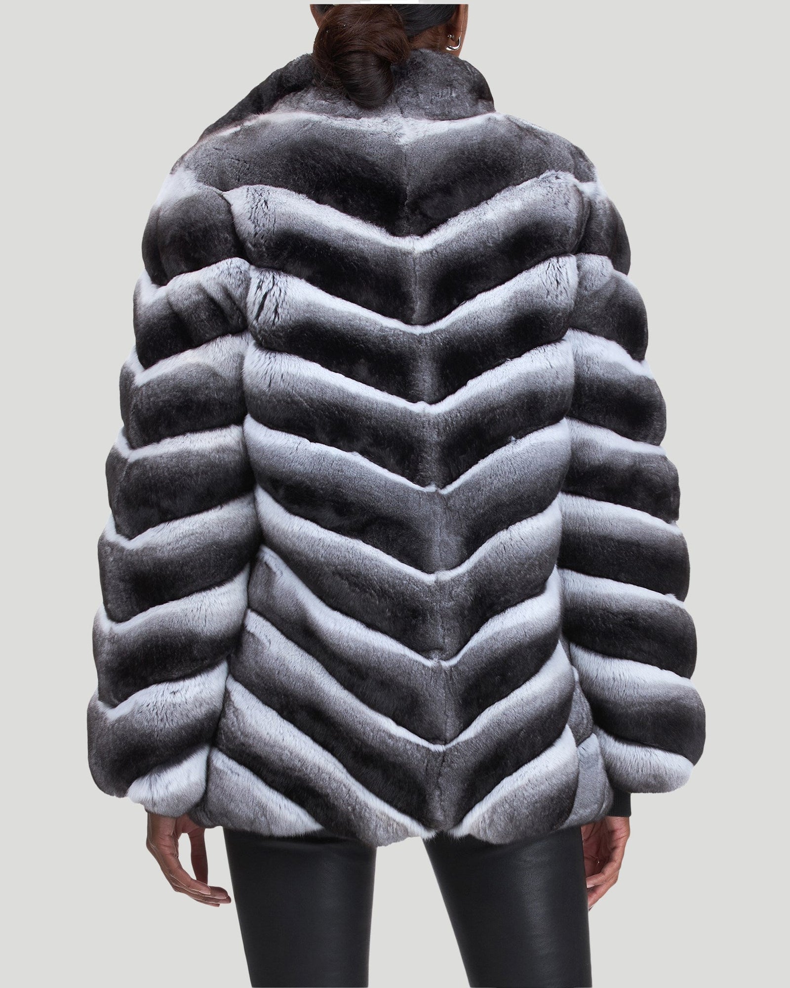 Chevron Chinchilla Jacket | Women | Gray