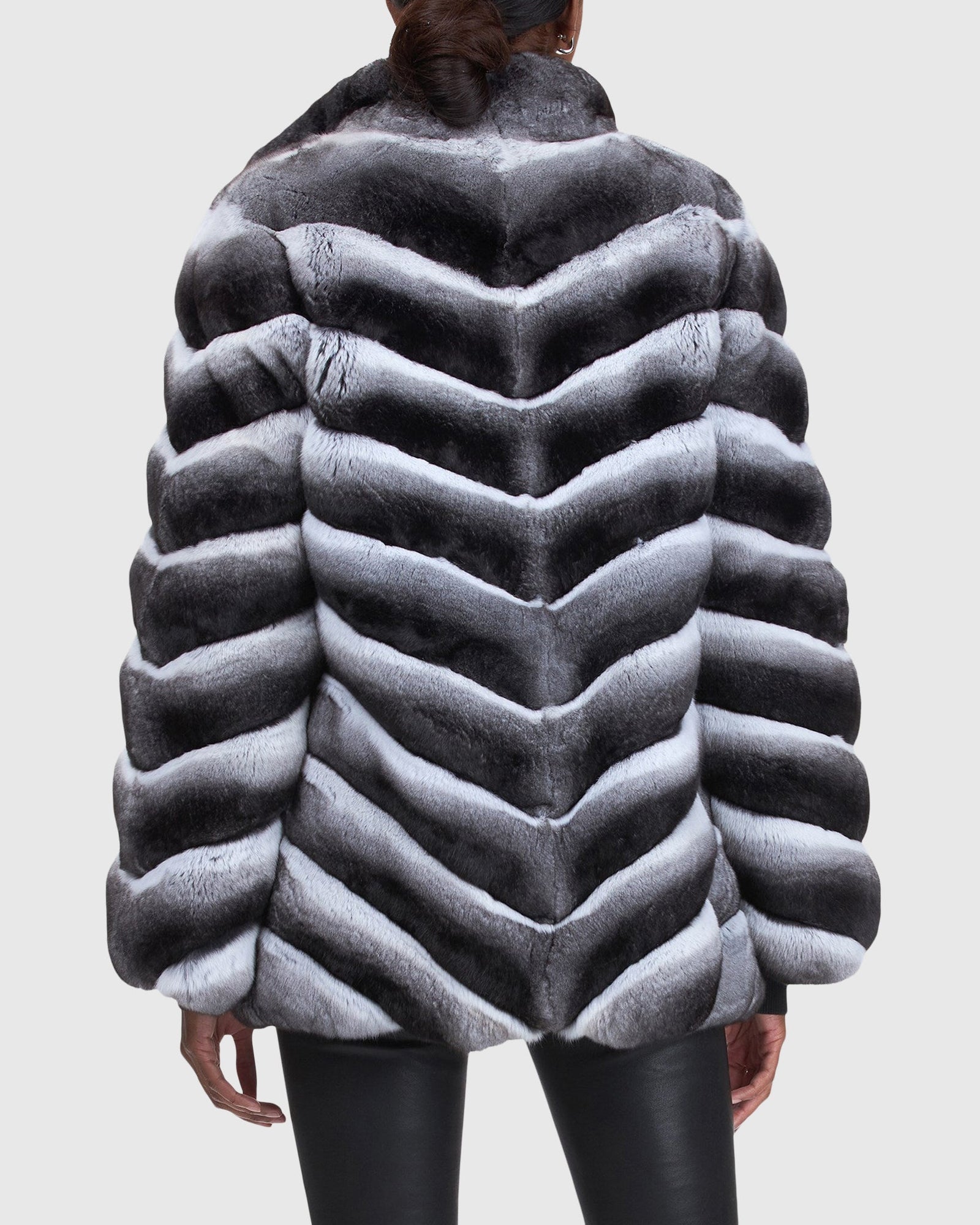 Chevron Chinchilla Jacket | Gray
