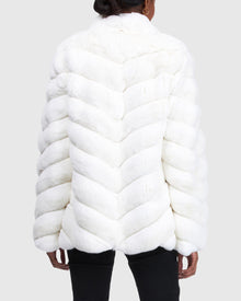 (PRE-ORDER) Chevron Chinchilla Jacket | White