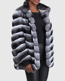 Chevron Chinchilla Jacket | Gray