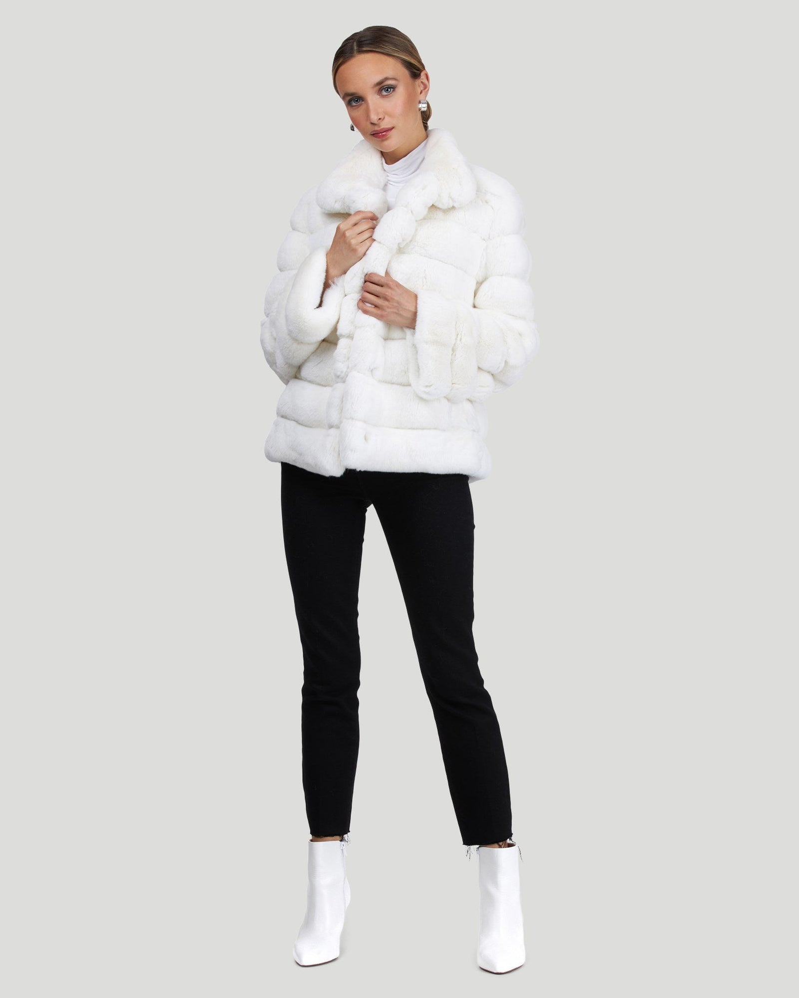 Classic Chinchilla Fur Jacket | White