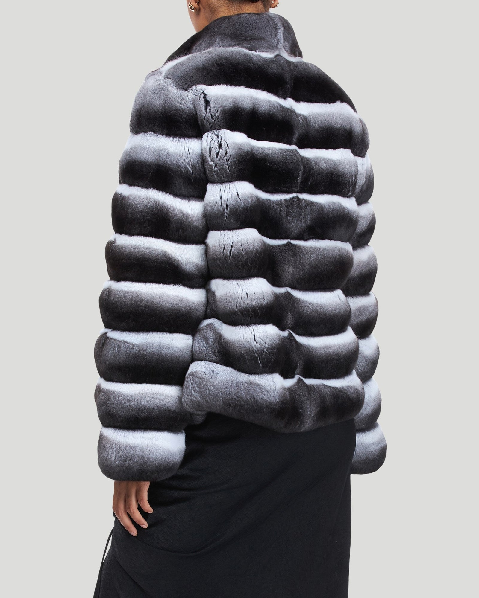 Classic Chinchilla Fur Jacket | Gray