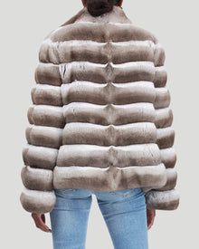 Classic Chinchilla Fur Jacket | Women | Beige (Pre-Order)