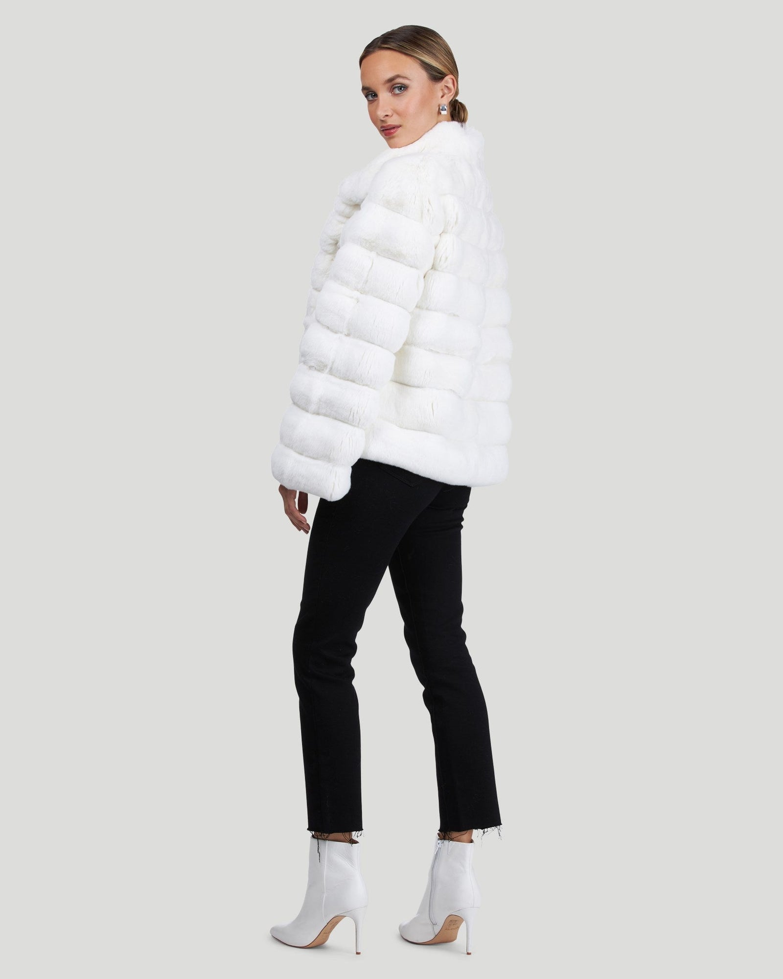 Classic Chinchilla Fur Jacket | White