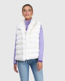 (PRE-ORDER) Classic Chinchilla Fur Vest | White