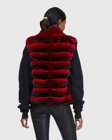 Classic Chinchilla Fur Vest | Red