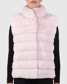 Classic Chinchilla Fur Vest | Blush
