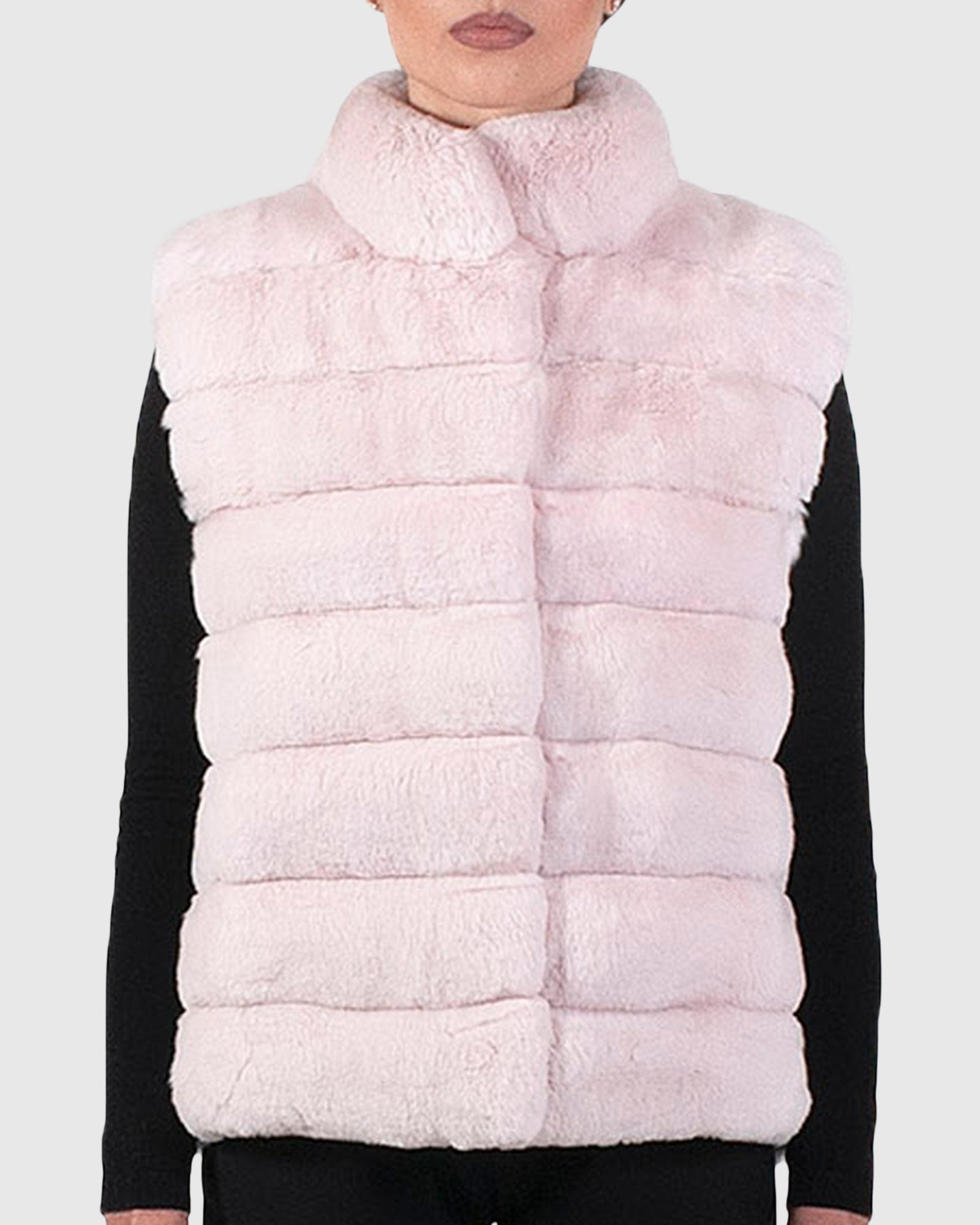 (PRE-ORDER) Classic Chinchilla Fur Vest | Blush