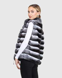 Classic Chinchilla Fur Vest | Gray