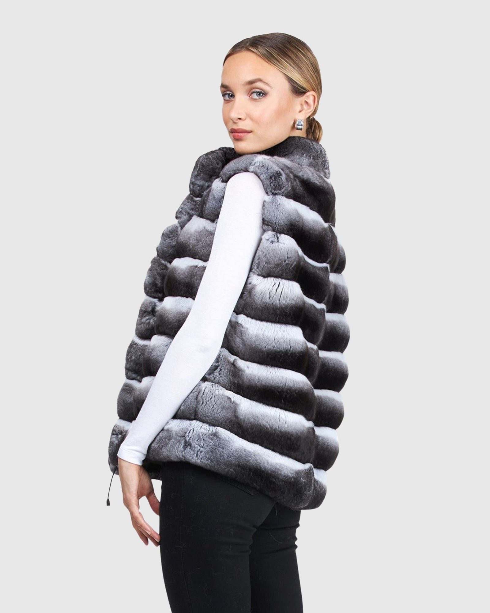 Classic Chinchilla Fur Vest | Gray