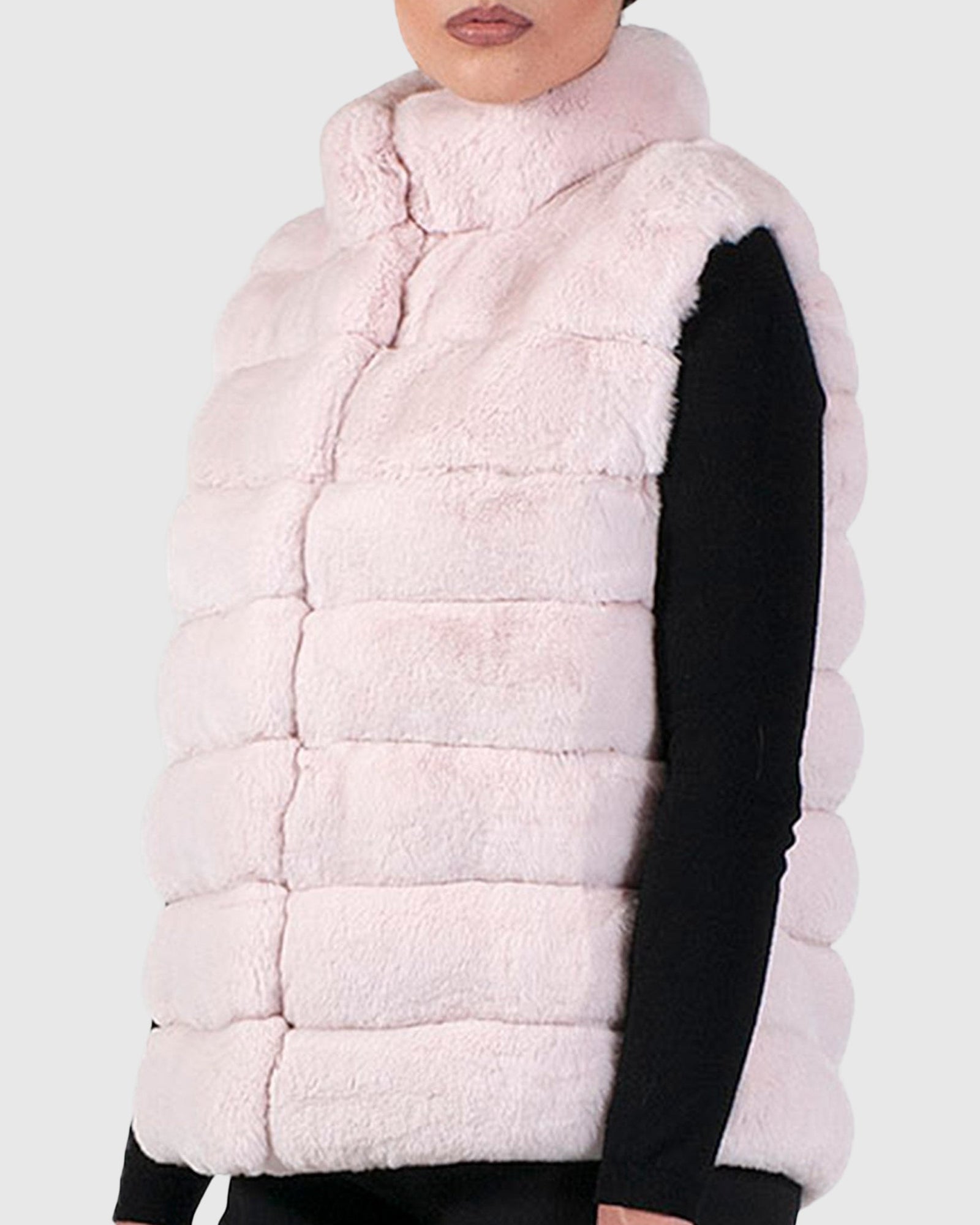 Classic Chinchilla Fur Vest | Blush