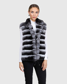 Classic Chinchilla Fur Vest | Gray