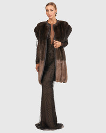 Color Block Sable Vest | Brown/Smoke