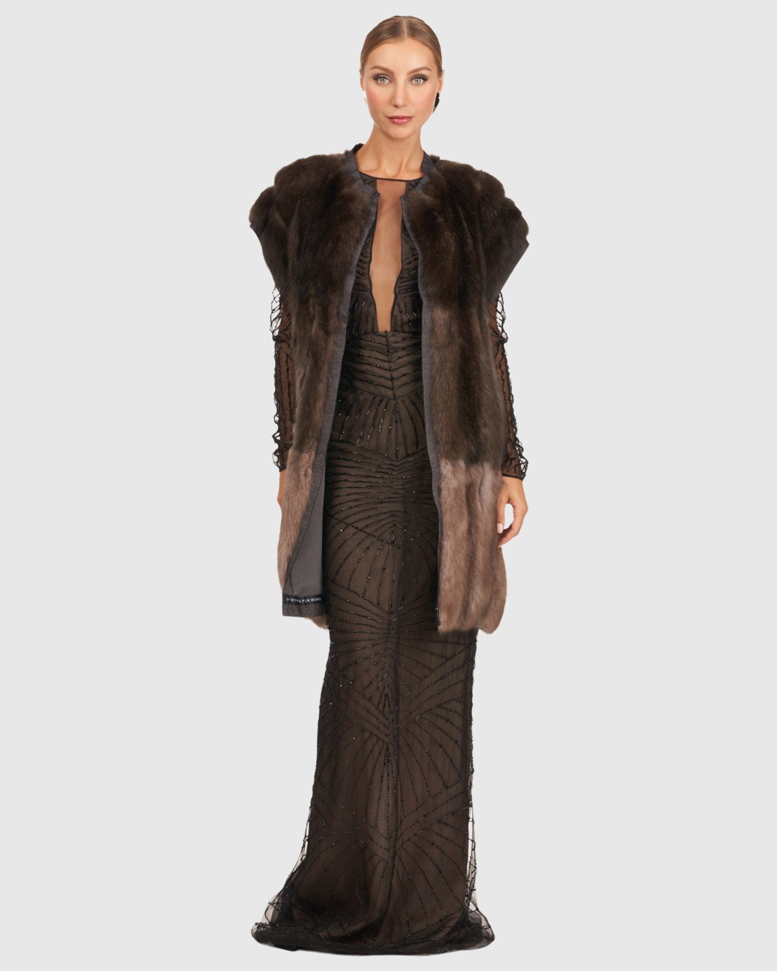 Color Block Sable Vest | Brown/Smoke